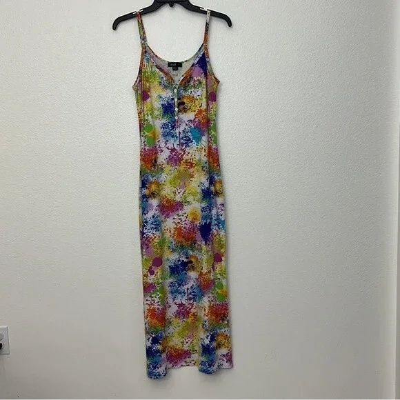 Paint Splash Boutique Maxi Stretch Dress SZ Large - Picture 2 of 11